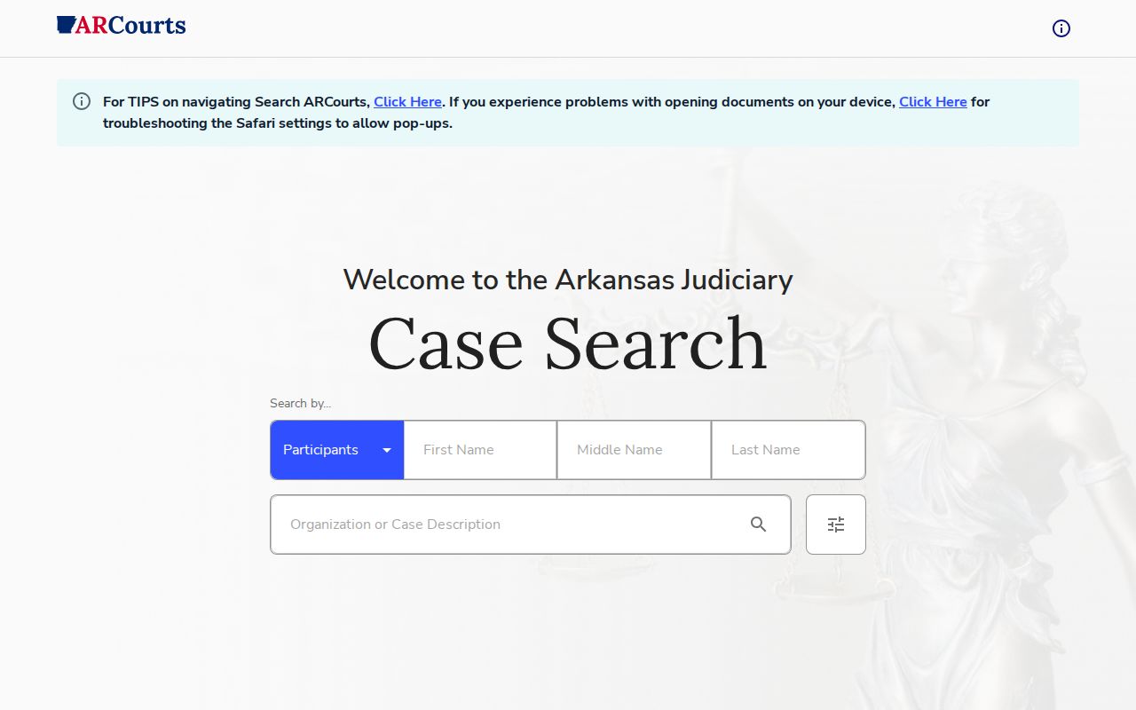 Poinsett County arrest record disposition search through official Arkansas courts